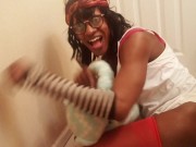 Super Cute Tgirl playing with her Teddy is shemale transgender whore