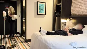 PUBLIC DICK FLASH  I pull out my dick in front of a hotel maid and she agreed to help me cum