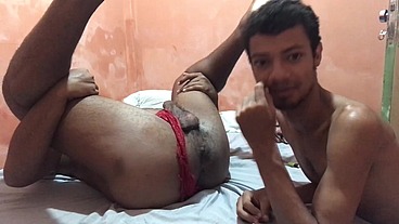 0130 He loves to drive me crazy with those red panties