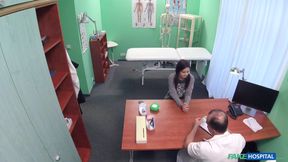 Natural tits model Anina Silk with pigtails gets fucked by the doctor