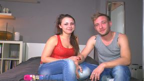 Tattooed German babes share a big dick in hot threesome