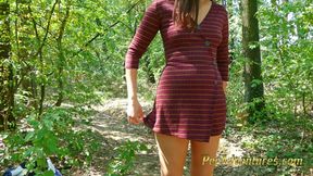 Changing outdoor and desperate to pee