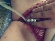 Dirty girl Peeing on daddy's ladder