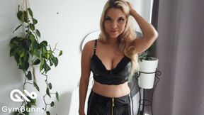 German teen spits and chokes in leather outfit