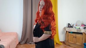 "Will you fly with me?" Ginger Stewardess Private Welcome