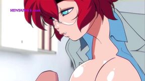 Pervy redhead milf gives hot blowjob to big cock in cartoon parody