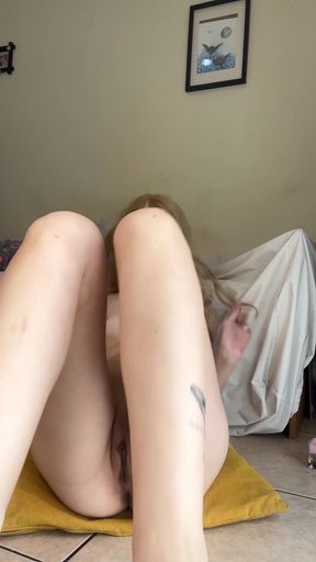 Amateur teen plays with her tits in a homemade solo video