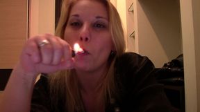 luba love amateur blonde smokes & teases webcam fans sfw