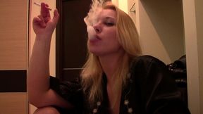 luba love amateur blonde smokes & teases webcam fans sfw