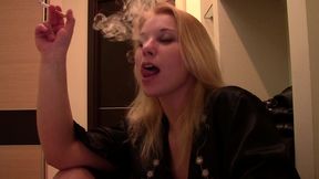 luba love amateur blonde smokes & teases webcam fans sfw