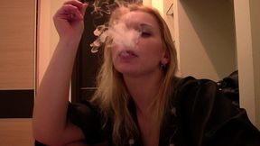 luba love amateur blonde smokes & teases webcam fans sfw