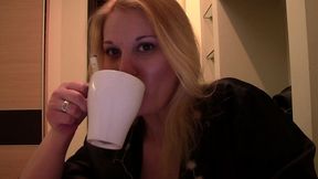 luba love amateur blonde smokes & teases webcam fans sfw