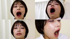 Sumire Tanba - CLOSE-UP of Japanese cute girl YAWNING MOV