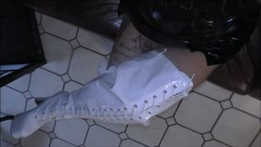 Verehre meine Lack Overknee Stiefel