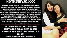 NEW!!! Hotkinkyjo deep anal footing, bellybulge, elbow deep double fisting &amp_ anal prolapse with Stacy Bloom