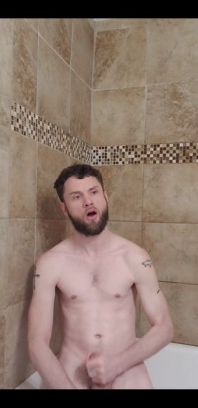 Jacking off and Cumming in the New Bathroom.