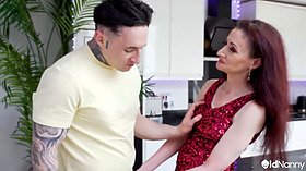 Scarlet Louise, the British MILF teacher, gets wild with a hard cock in her natural tits and tight pussy