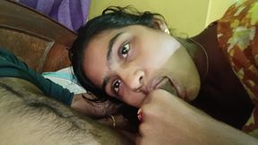Desi Indian Wife in Yellow Dress Riding Cock - Homemade Blowjob &amp; Cowgirl Sex