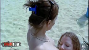 Emy: Emy &amp; Anastasia Eat Pussy on the Beach