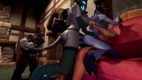 threesome with a futa draenei - warcraft porn parody