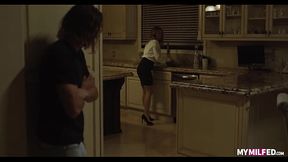 Kayley Gunner takes on her son-in-law's big dick in a steamy MILF encounter