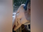 Neighbors saw when I showed tits out the window