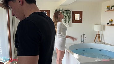 Blonde Slutty Wife Seduces Shy Antenna Guy and Gets Fucked Hard