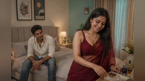 Outdoor Bengali Bhabhi is being watched from behind by a man with dirty eyes