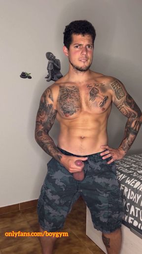 My Big military Cock Cums with no hands