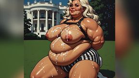 Strong BBW Women Covered in Cum Art