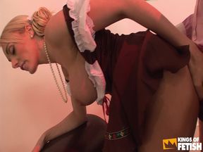 Busty babe gets pierced pussy drilled by her boss before having a business meeting