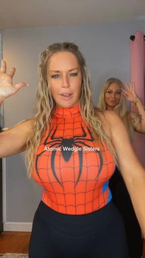 Girl came strapped 🤣🤣🤣
Did she really think no one would notice 🤣 

Jamie wore her Hanes under her spider girl costume 🤣