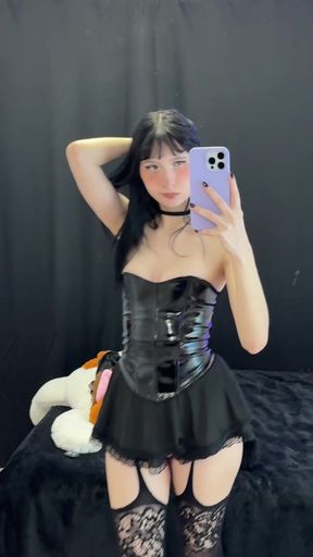 Cute goth teen amateur homemade video