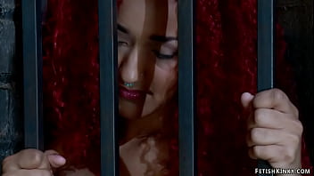 Bound ebony spanked and whipped