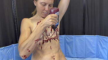 Food Sploshing with a Sex Toy Orgasm (WAM)