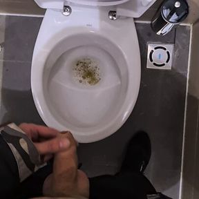 Cute 18 Teen Boy Can&#039;t Hold Pee so he Peeing in Public Toilets of Shoppinh Mall 4K