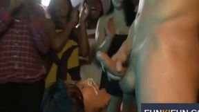 Dirty girls get pounded, facialized, and cumshotmed at raunchy bachelorette party blowout