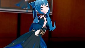 Genshin Impact Keqing Undress Dance And Nude Sex With Kaedehara Kazuha Hentai Mmd 3D Blue Hair