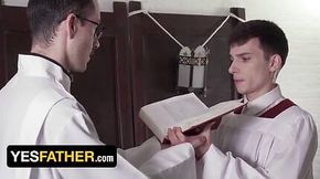 Cute And Sexy Altar Boy Lifts His Robe Up And Lets The Priest Breed Him