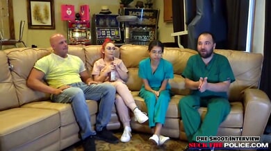 Lenna Lux humiliated in a medical cage by Johnny Cartel and colleagues