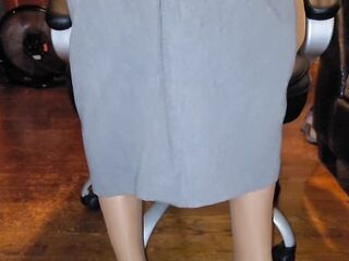 Grey office petticoat with hose