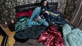 several shiny down-jackets used for fucking and masturbating 267