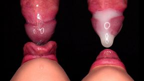 Close Up: Premium Condom Blowjob Mess &mdash;  Damaged Condom &mdash;  Cum Play &mdash; ASMR 4K