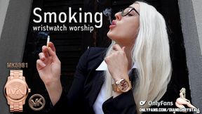 Smoking Marlboro Red 100 & Wristwatch Worship MK5661 Michael Kors WMV 1080p FullHD