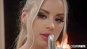 Petite Tattooed Blonde Anna Claire Clouds Anal Masturbating With Her Dildo and Shaved Pussy