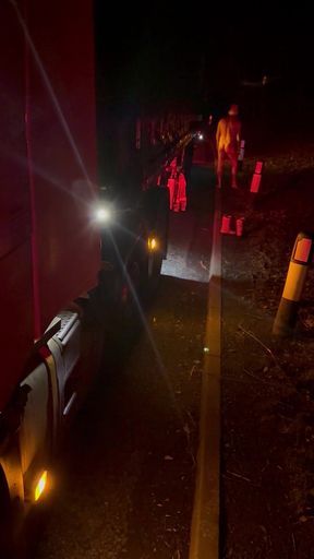 Emotional moment from "Horny trucker striptease in layby"