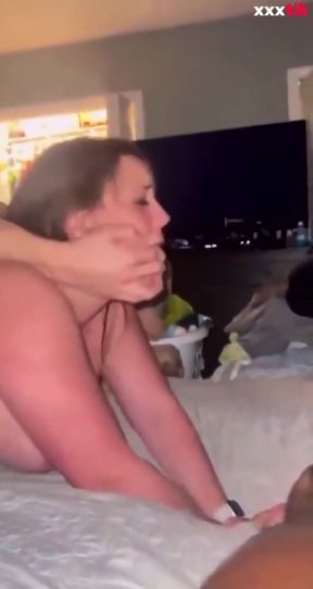 Hotwife gets doggy style fucked while her cuckold husband watches