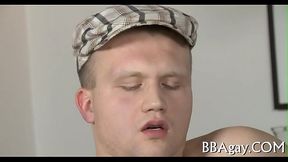 Naughty weenie riding with gay stud