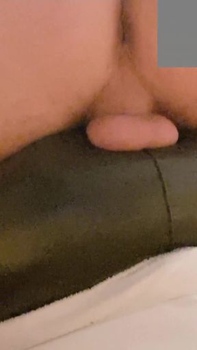 Leather ass toy filled soo deep