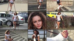 Zuzu Term SLWC Summer Crutch and Unexpected Sunburn with Foot Play (in HD 1920X1080
